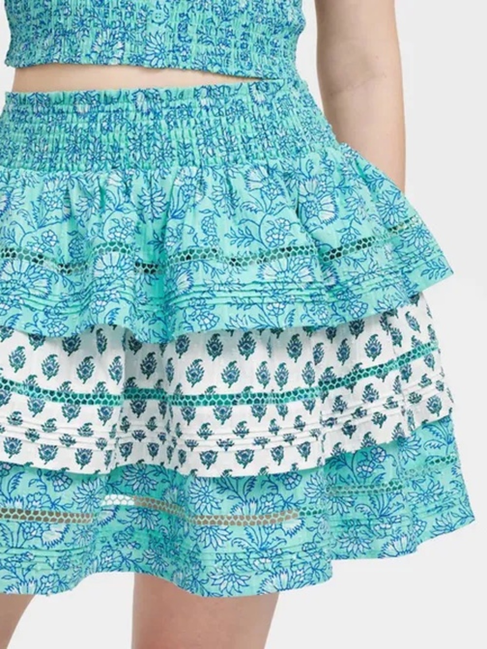 Roller Rabbit x Target Women's Garden Floral/Bouquet Tiered Mini Skirt